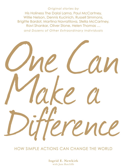 Title details for One Can Make a Difference by Ingrid Newkirk - Available